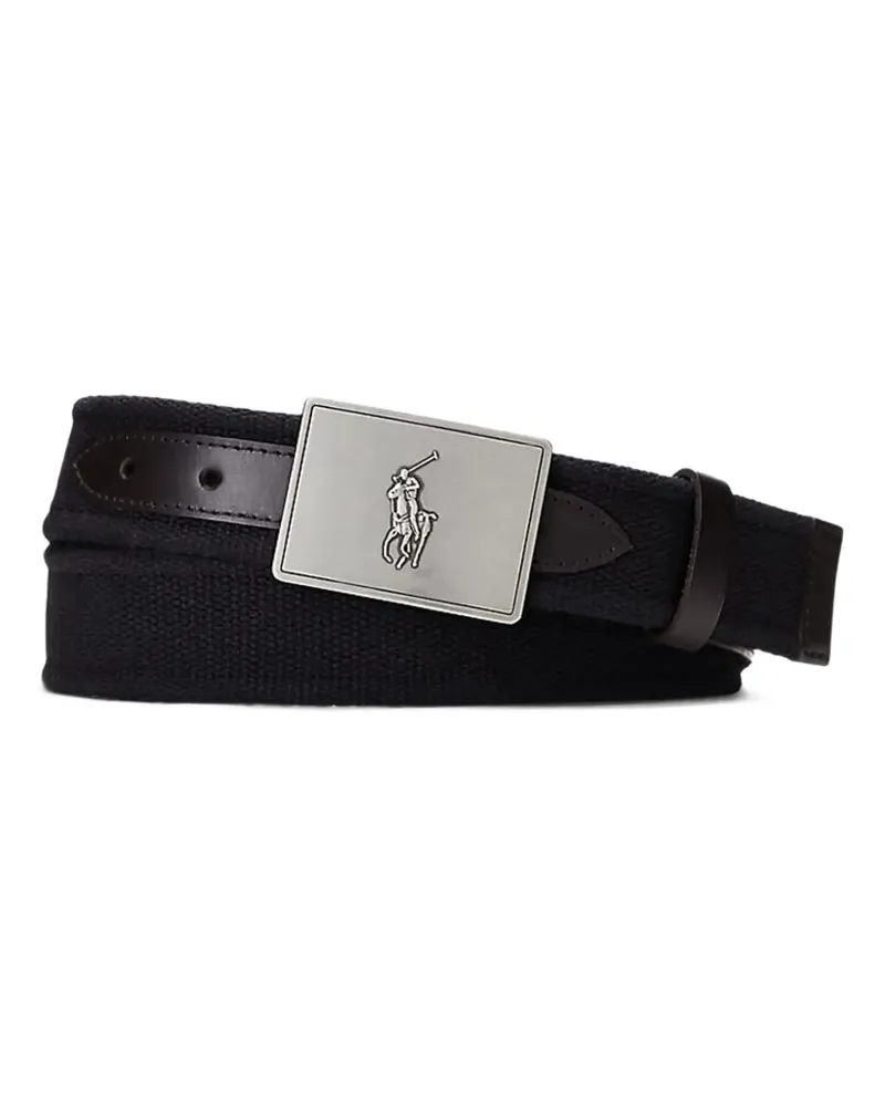 Ralph Lauren Canvas-Gürtel mit Logo-Schild - Schwarz Schwarz
