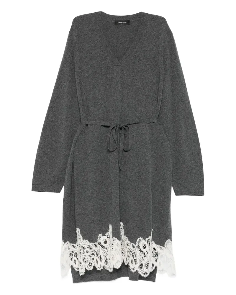 Fabiana Filippi Kleid mit Spitzenbesatz - Grau Grau