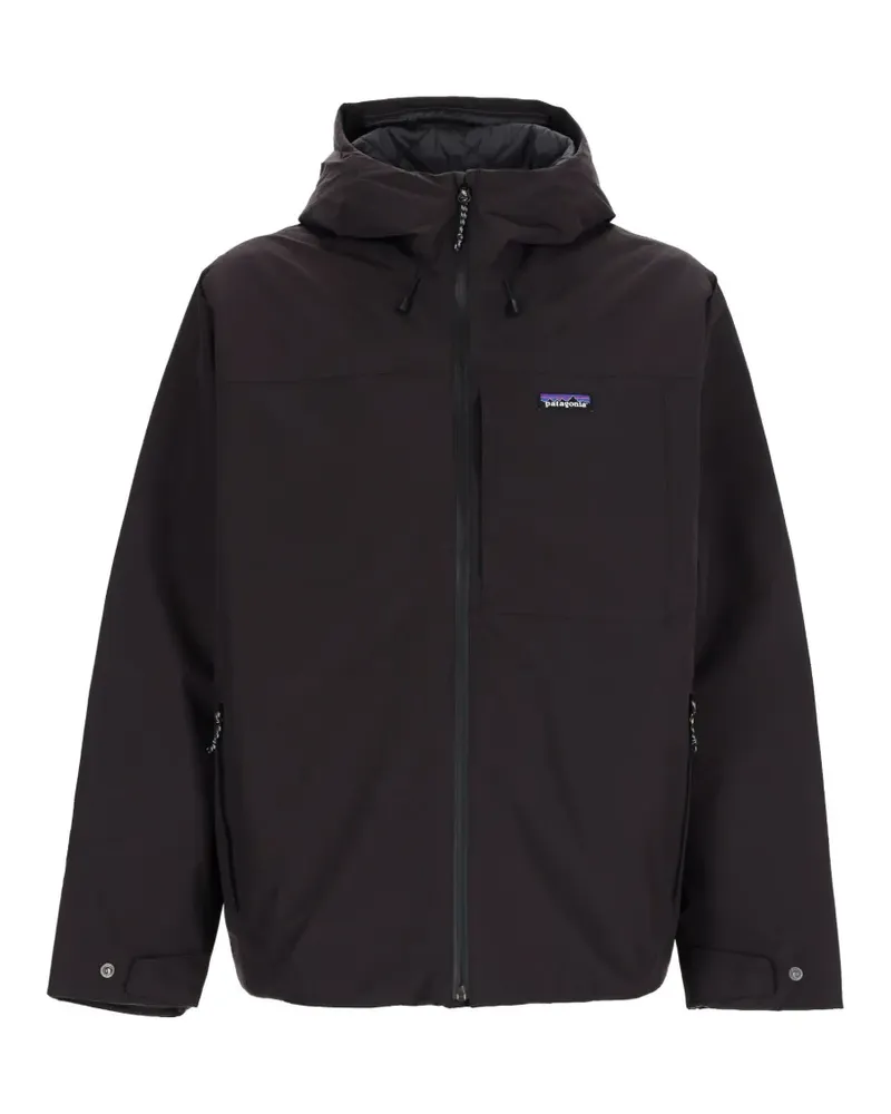 Patagonia Kapuzenjacke mit Logo-Patch - Schwarz Schwarz