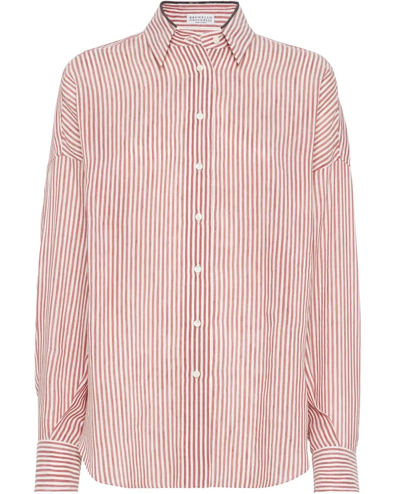 Brunello Cucinelli Hemd aus Organza - Rot Rot