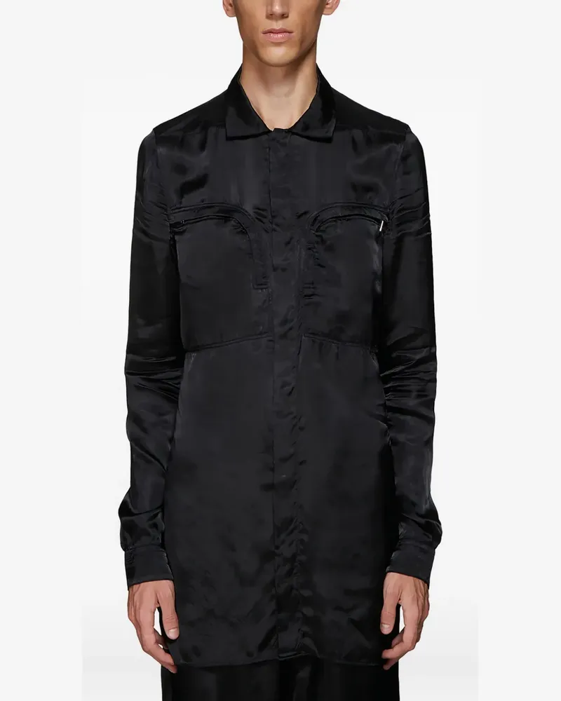 Rick Owens Hemd mit spitzem Kragen - Schwarz Schwarz