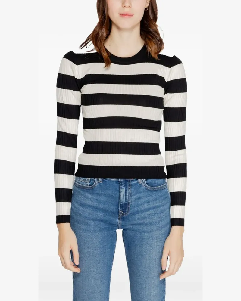 Jacqueline de Yong rib-knit striped sweater - Schwarz Schwarz