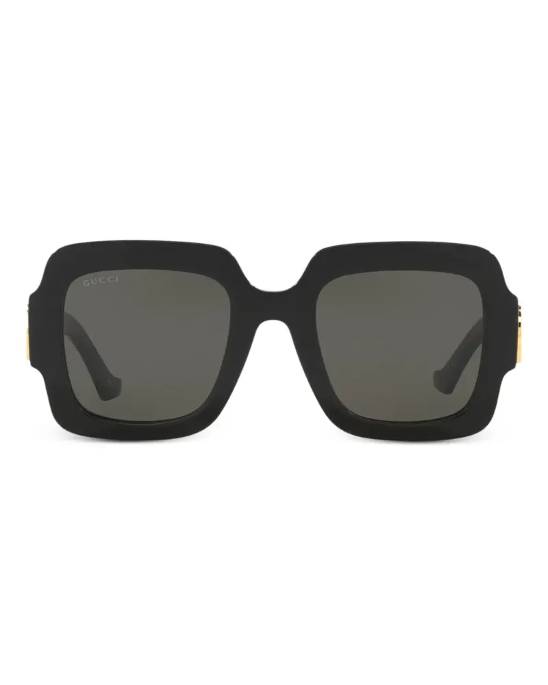 Gucci Sonnenbrille mit Oversized-Gestell - Schwarz Schwarz