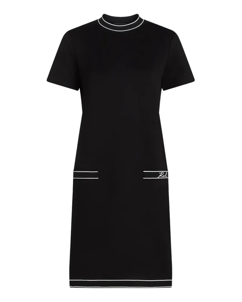 Karl Lagerfeld Minikleid mit Logo-Stickerei - Schwarz Schwarz