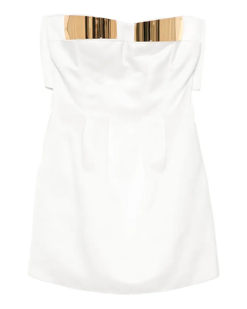 Elisabetta Franchi metallic-detail strapless mini dress - Weiß Weiß
