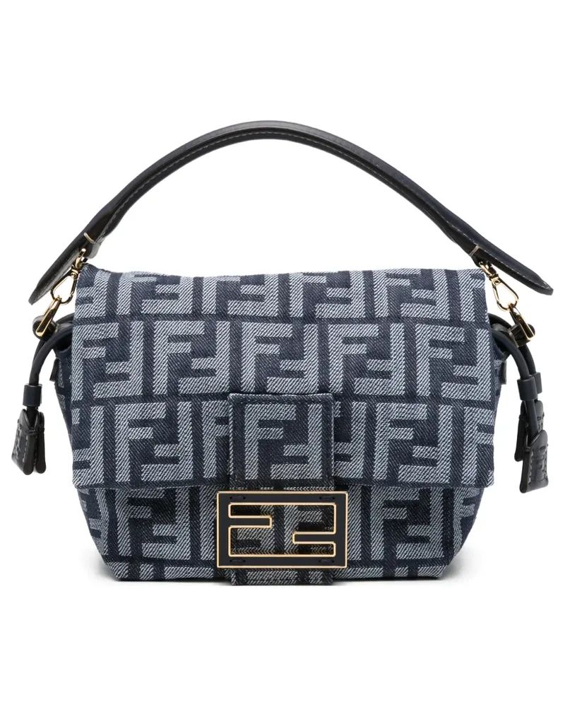 Fendi Mamma Baguette signature pattern clutch bag - Blau Blau
