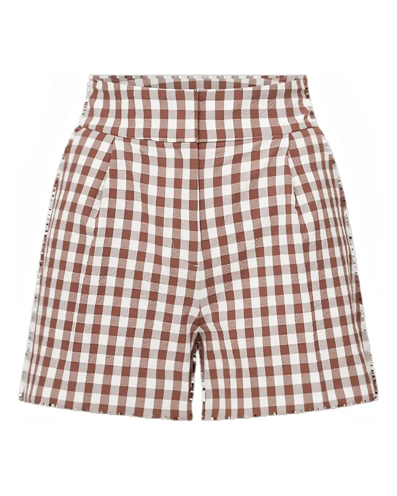 Veronica Beard Haina Shorts mit Vichy-Karo - Braun Braun