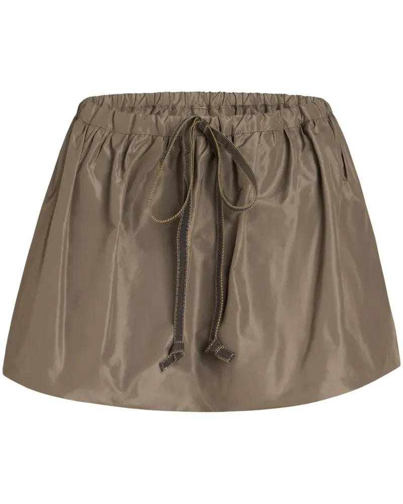 Patou Puffy Minirock aus Faille - Braun Braun