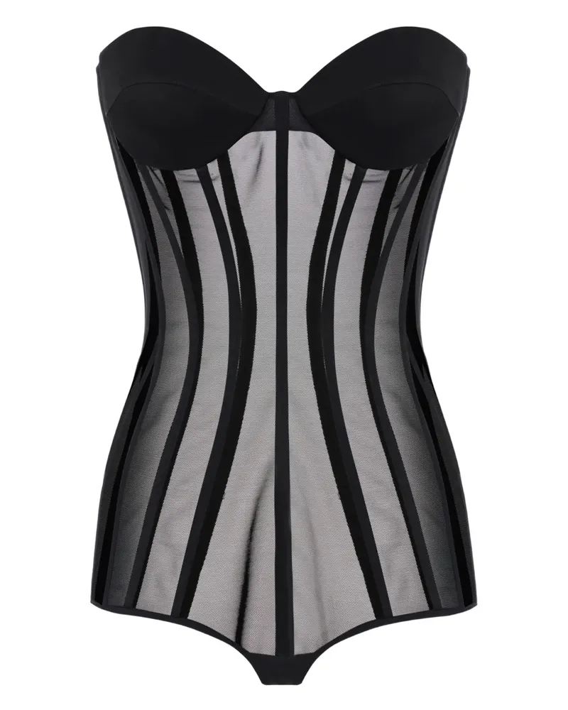 Elisabetta Franchi Body im Corsage-Style - Schwarz Schwarz