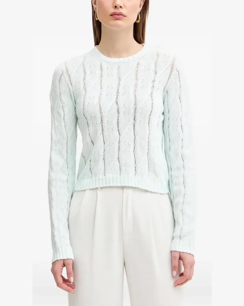 Twin-Set Broschenstrick mit Zopfmuster - Blau Blau