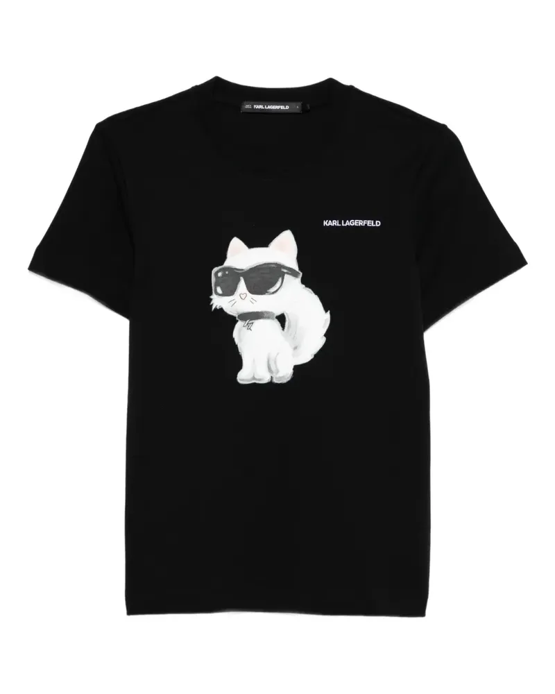 Karl Lagerfeld T-Shirt mit Katzen-Print - Schwarz Schwarz