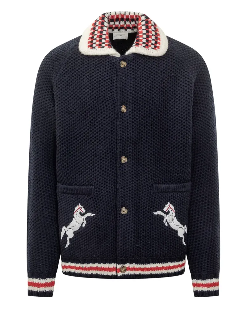 Drôle de Monsieur embroidered shirt jacket - Blau Blau