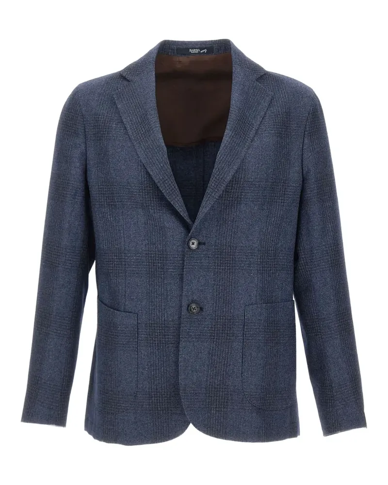BARBA Kariertes Easy Sakko - Blau Blau