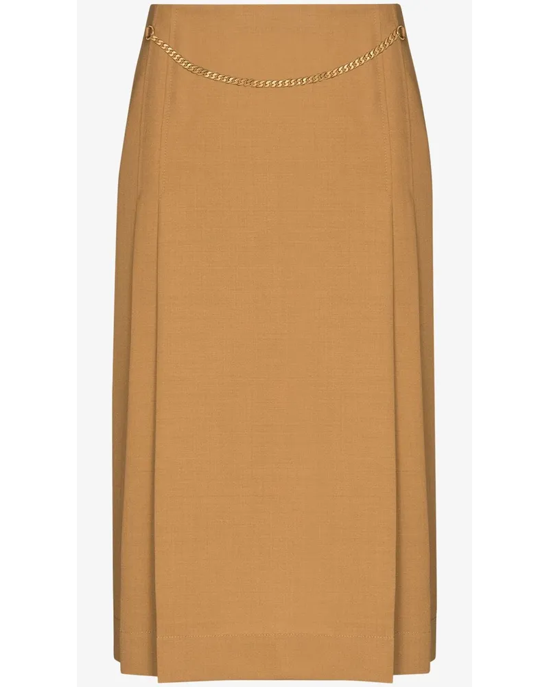 Victoria Beckham Midirock mit Kettendetail - Braun Braun