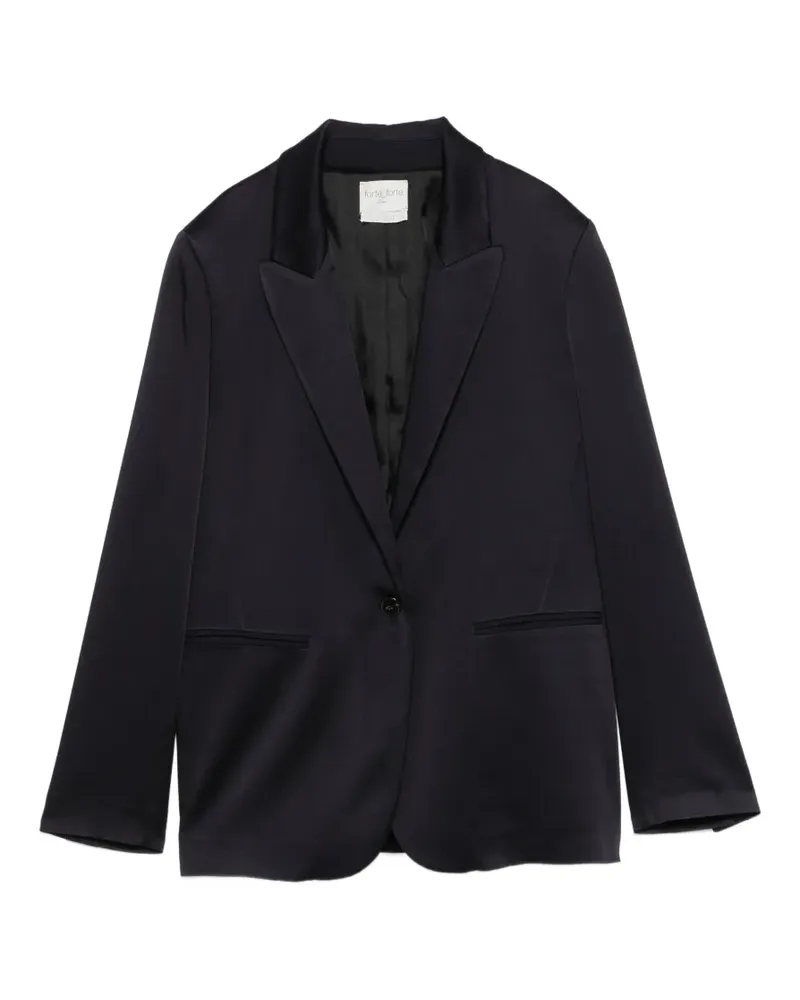 forte_forte Einreihige Jacke mit Satinfinish - Blau Blau