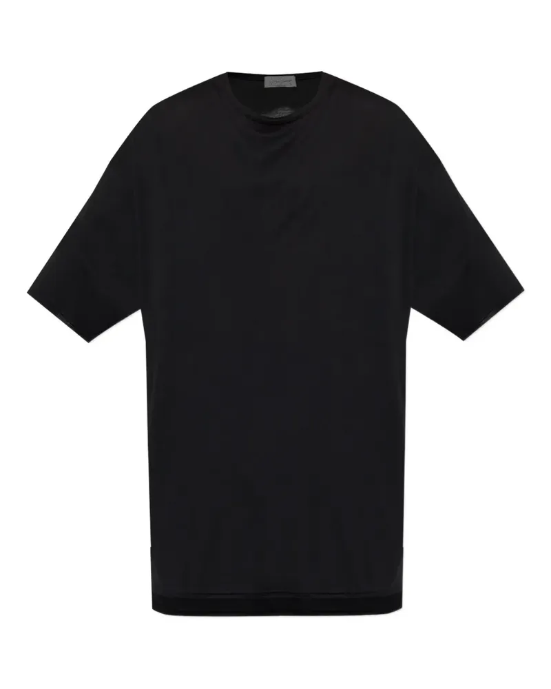 Yohji Yamamoto side-split T-shirt - Schwarz Schwarz