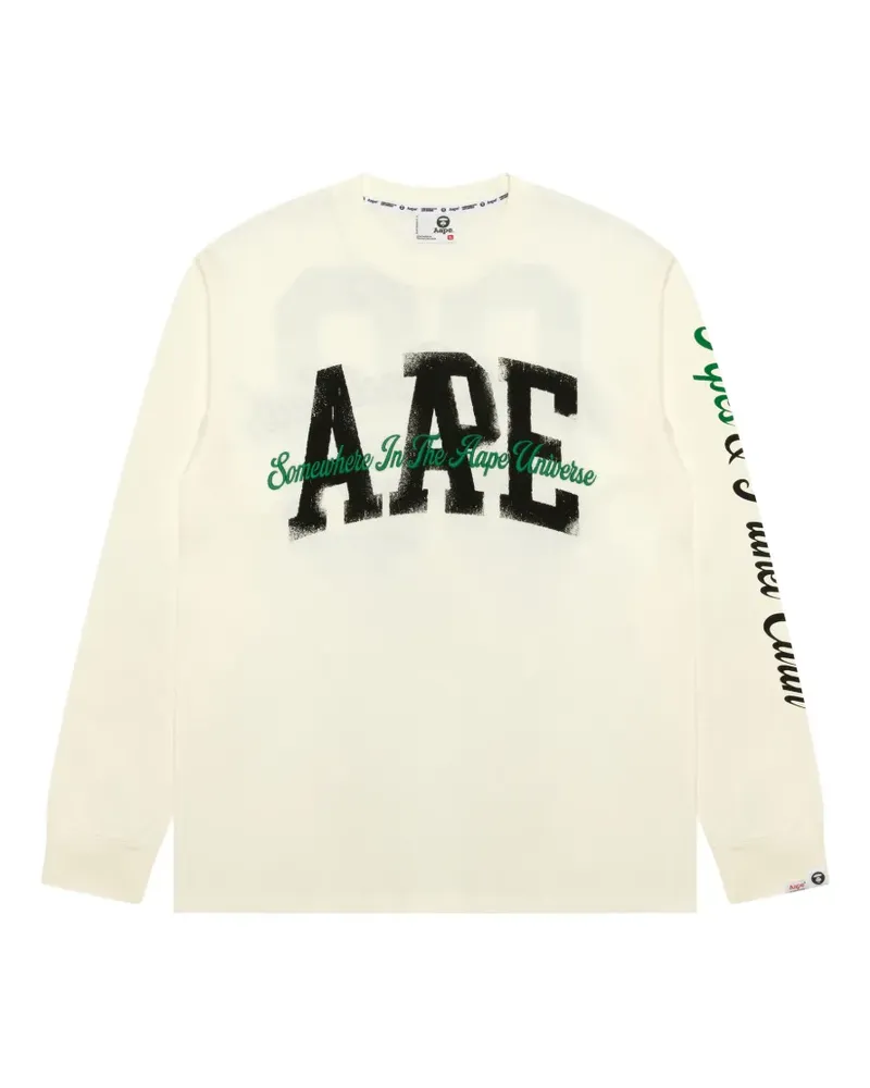 BAPE Langarmshirt mit Print - Nude Nude