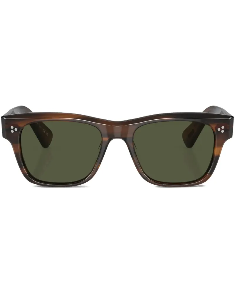 Oliver Peoples Birell Sonnenbrille mit eckigem Gestell - Braun Braun