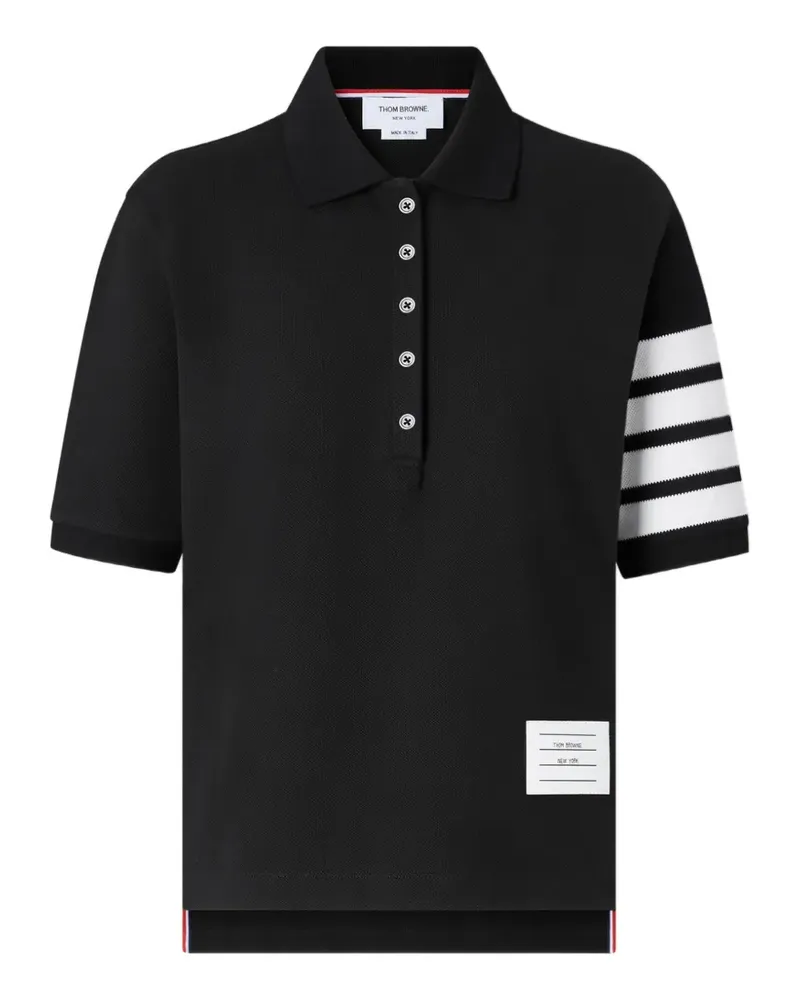 Thom Browne pique 4-Bar polo - Schwarz Schwarz