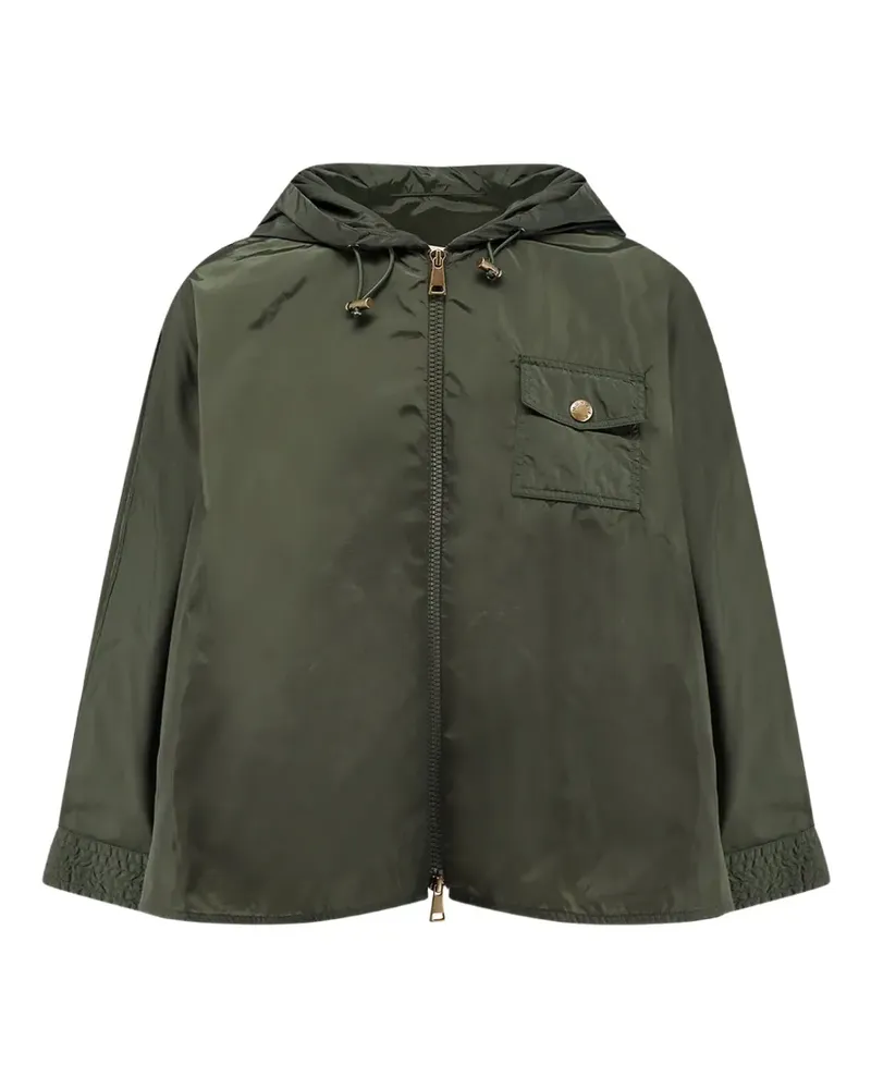 Moncler hooded logo-patch jacket - Grün Grün