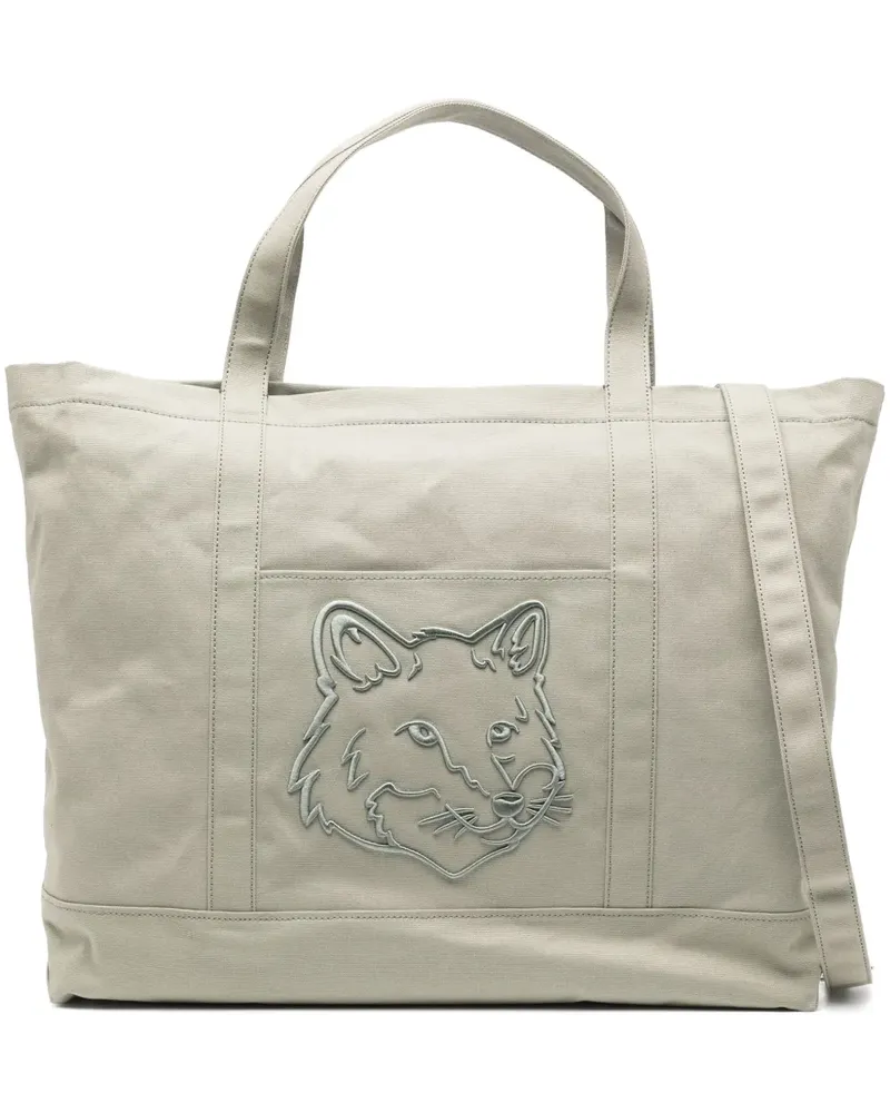 Kitsuné Große Fox Head Tote Bag - Grün Grün