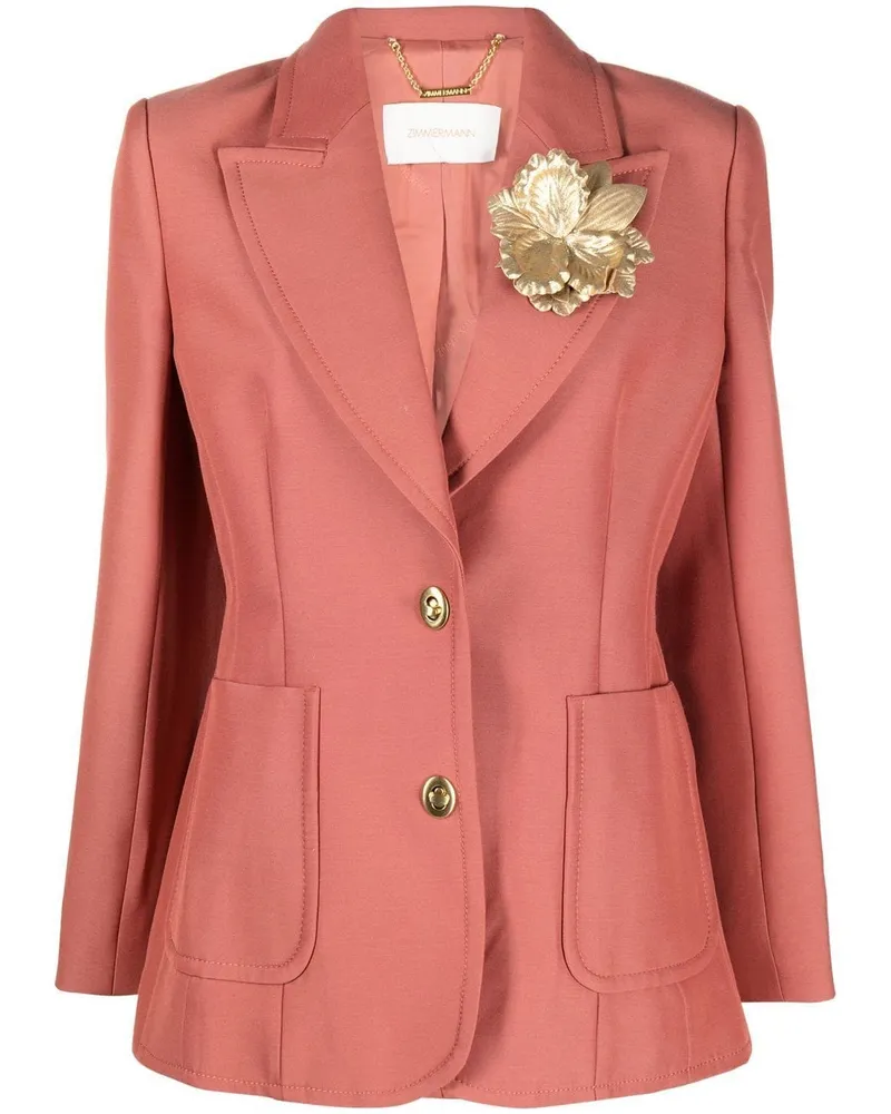 Zimmermann Blazer mit Blumenapplikation - Rosa Rosa