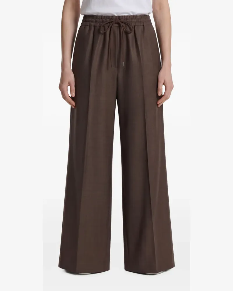 Max Mara Palazzohose mit Kordelzug - Braun Braun