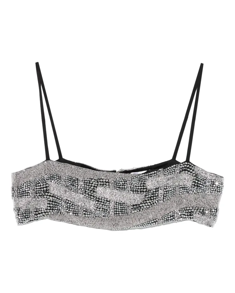 Amen Verziertes Cropped-Top - Silber Silber