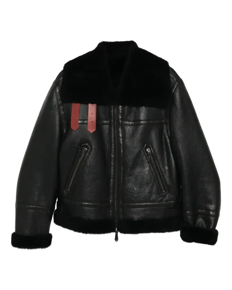Bally shearling belt jacket - Schwarz Schwarz