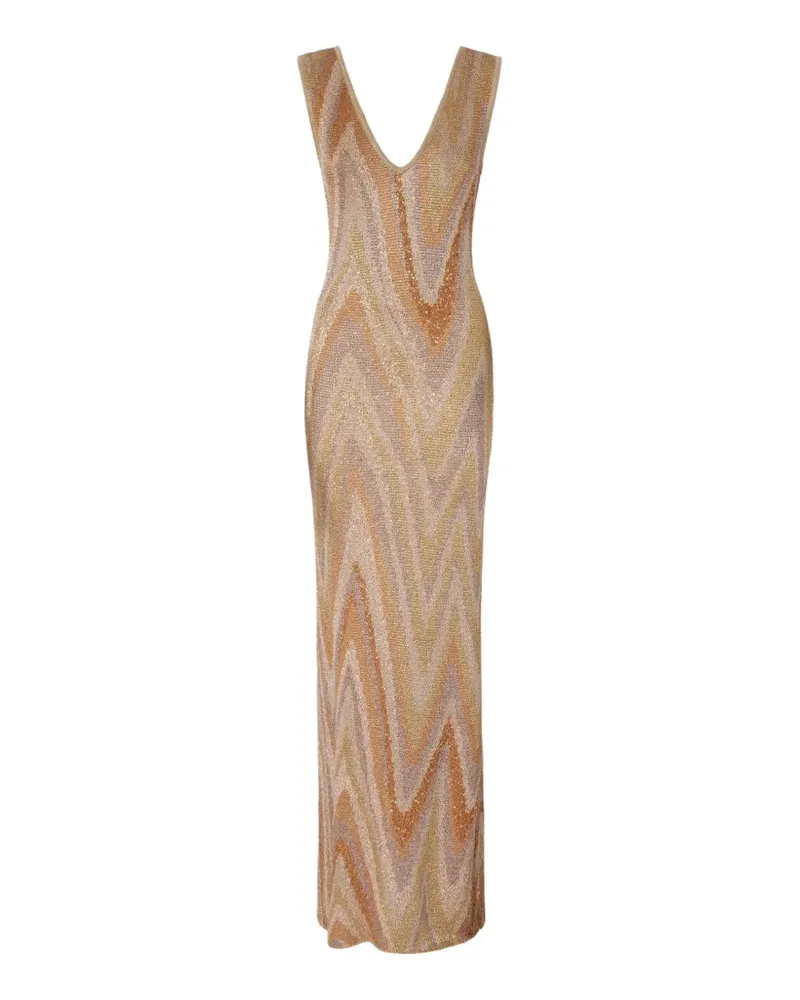 Missoni Kleid aus Zickzackstrick - Nude Nude