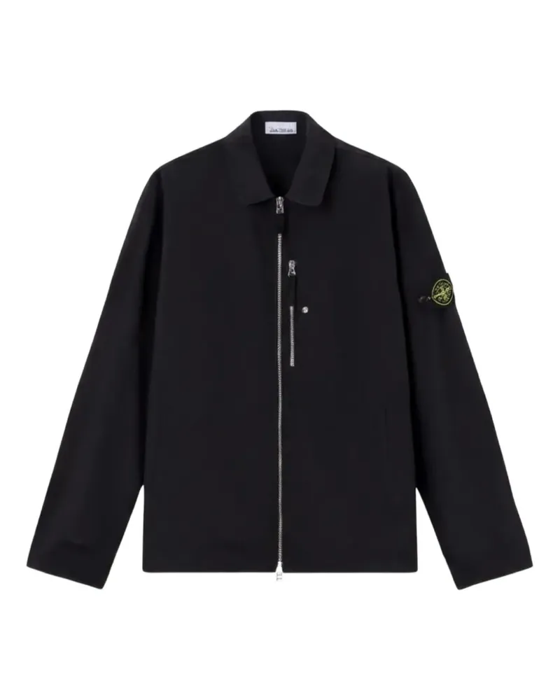 Stone Island Hemdjacke mit Reißverschluss - Schwarz Schwarz