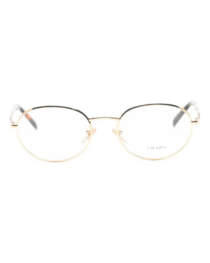 Prada Brille mit ovalem Gestell - Gold Gold