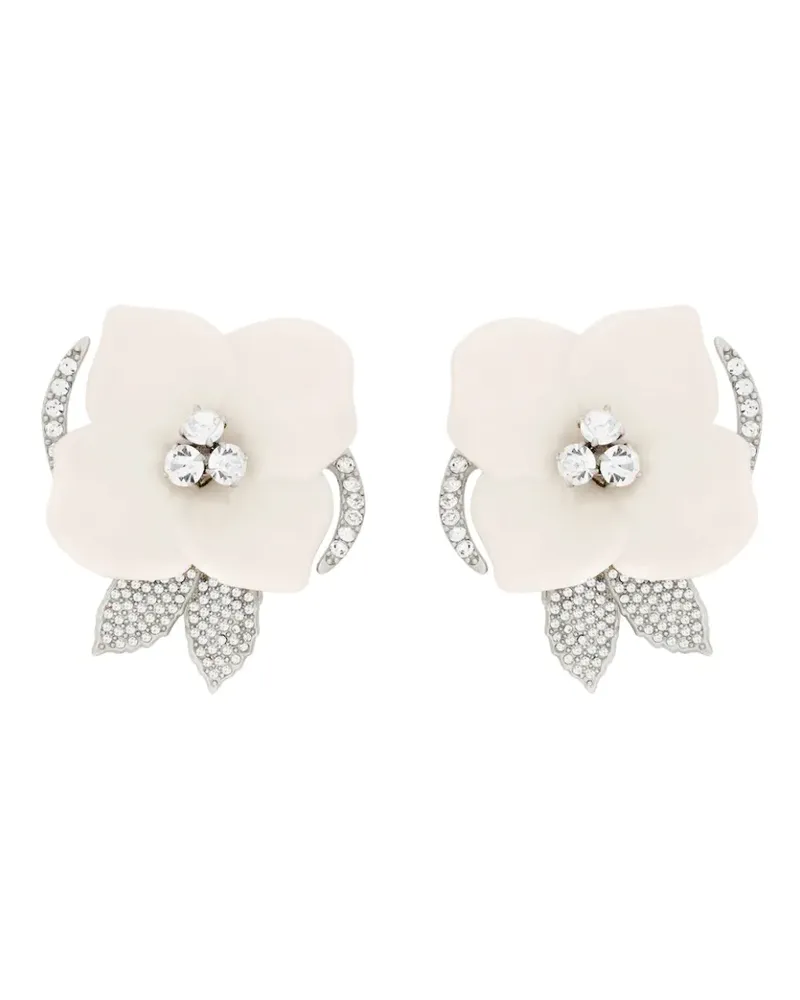Oscar de la Renta Ohrringe mit Blumenform - Silber Silber