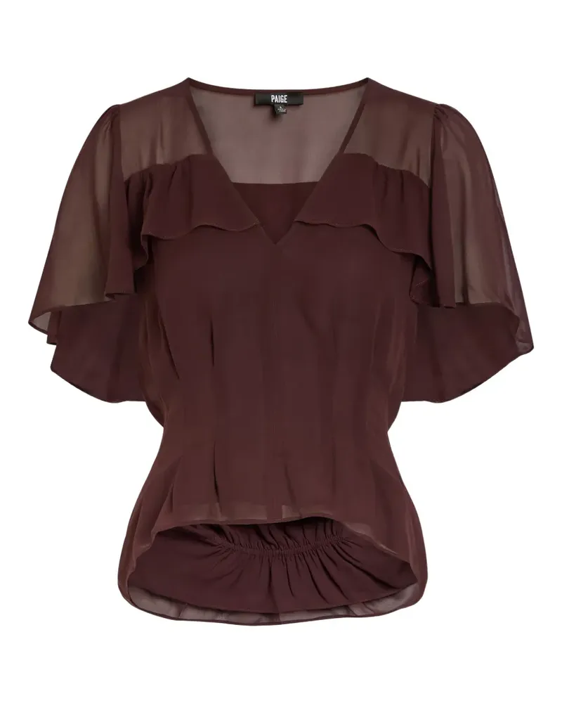 Paige ruffled flutter-sleeve blouse - Braun Braun