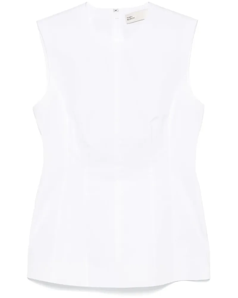 Tory Burch Ärmelloses Popeline-Top - Weiß Weiß