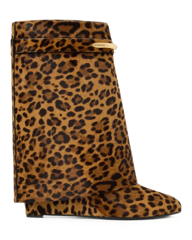 Givenchy Shark Pinch Stiefeletten mit Leopardenprint - Braun Braun