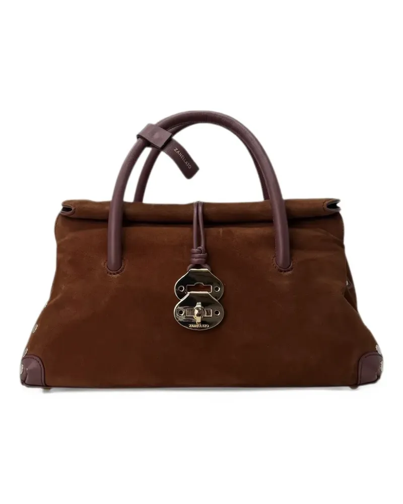 Zanellato small Dotta® stud-embellished tote bag - Braun Braun