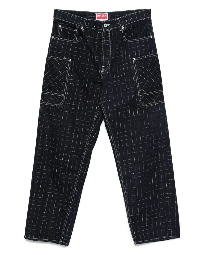 Kenzo Jeans mit geometrischem Muster - Blau Blau