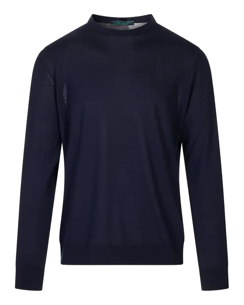 Kiton crew-neck long-sleeve sweater - Blau Blau