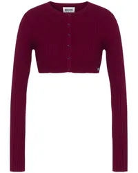 Moschino Gerippter Cropped-Cardigan Violett