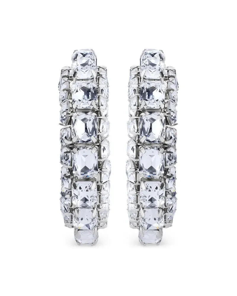 Area crystal hoops earrings - Silber Silber
