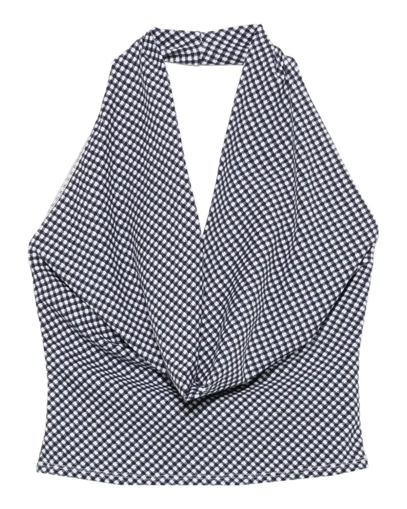 Frankies Bikinis Jay gingham halterneck top - Blau Blau