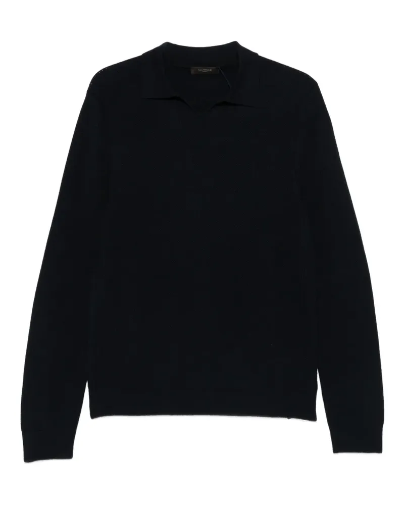 Incotex Pullover mit Poloshirtkragen - Schwarz Schwarz