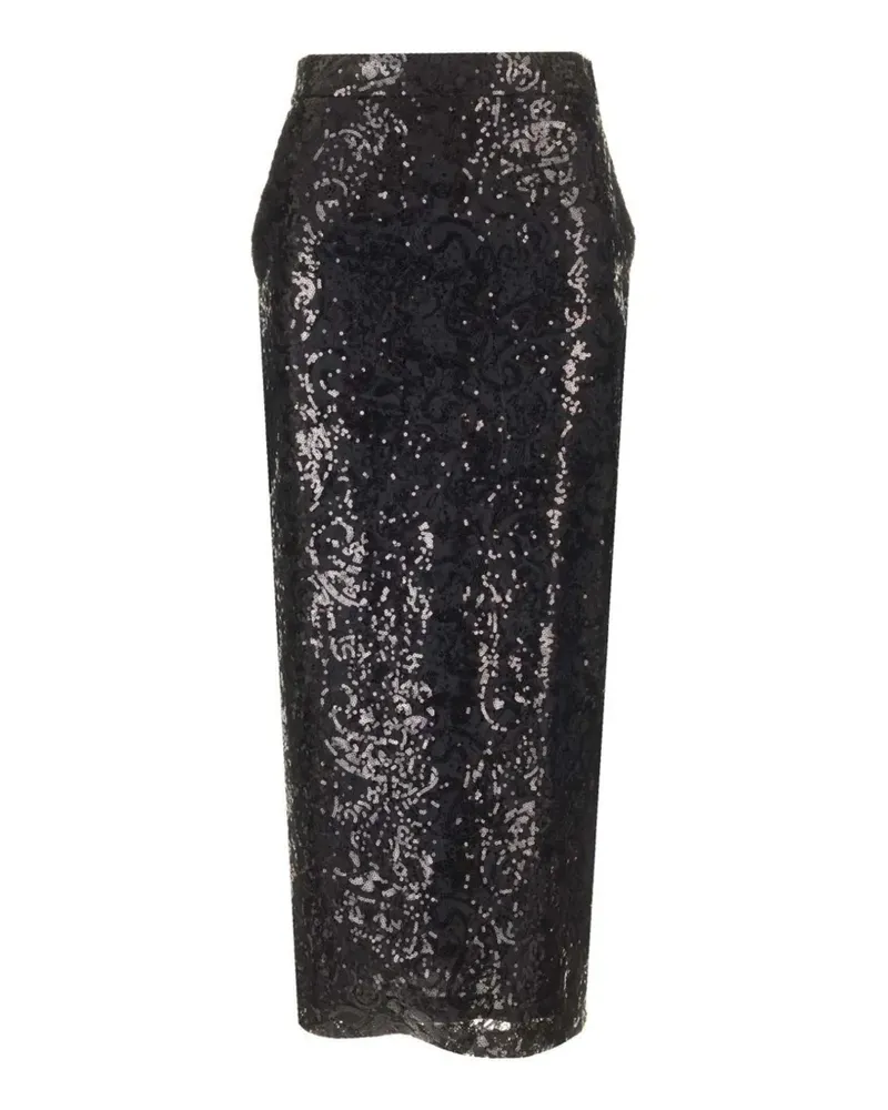 Al Duca D’Aosta 1902 lace midi skirt - Schwarz Schwarz