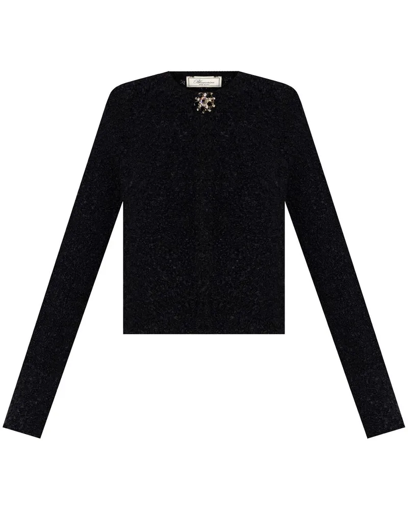 Blumarine Pullover mit Brosche Schwarz