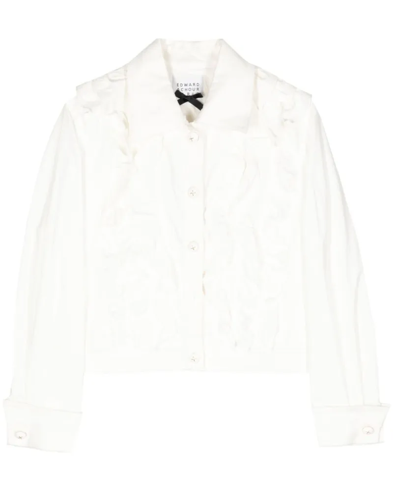 Edward Achour Hemdjacke mit Rüschen - Weiß Weiß