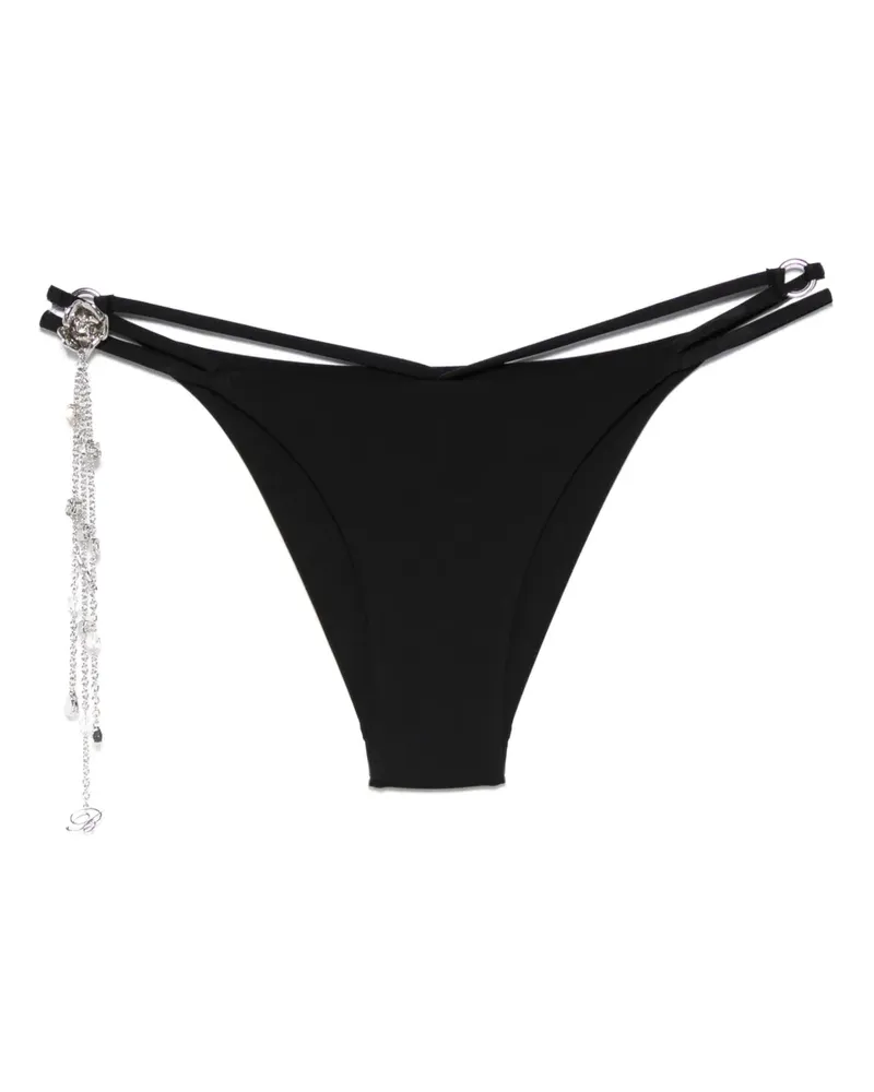 Blumarine Bikinihöschen mit Blumenanhänger - Schwarz Schwarz