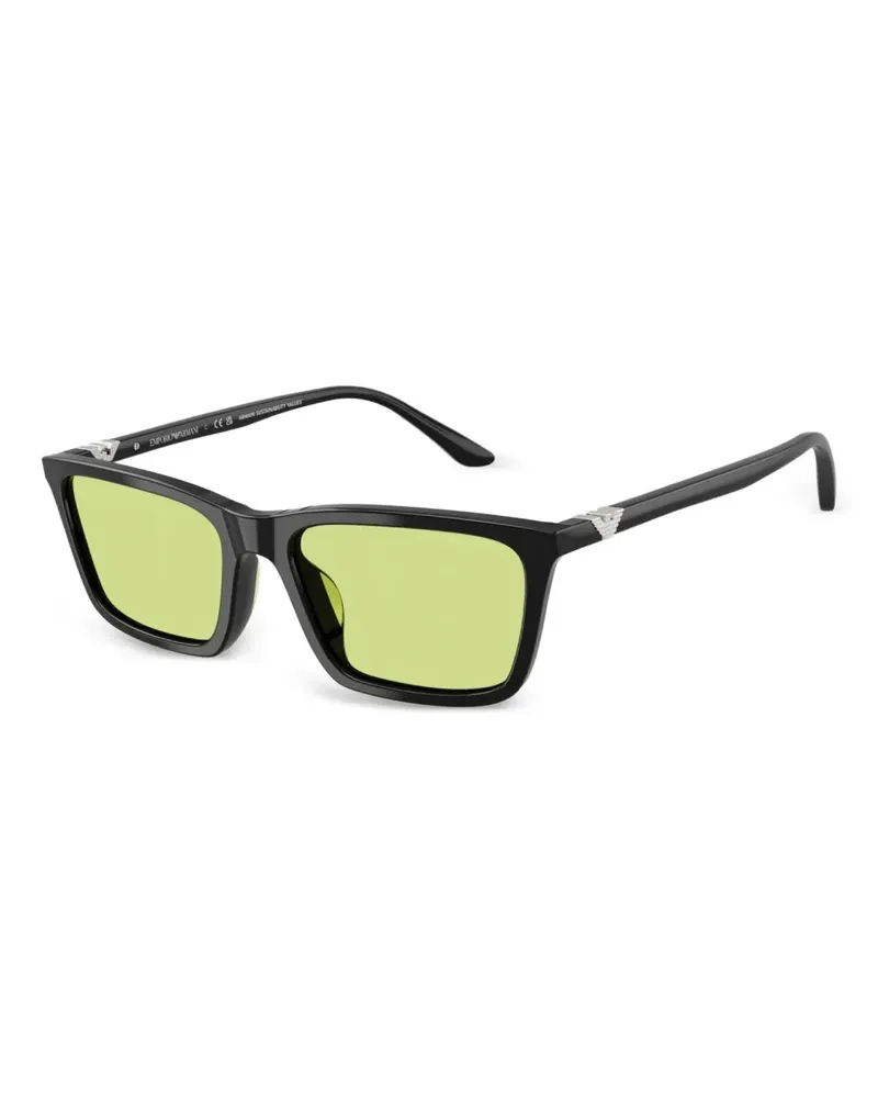 Emporio Armani Sonnenbrille mit eckigem Gestell - Schwarz Schwarz