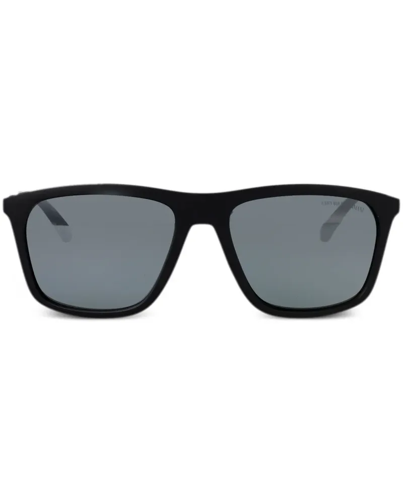 Emporio Armani Sonnenbrille mit eckigem Gestell - Schwarz Schwarz