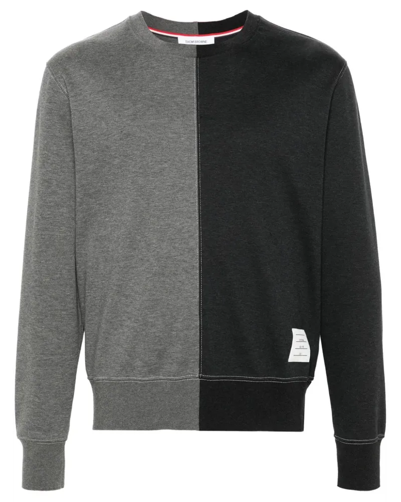 Thom Browne Pullover in Colour-Block-Optik Grau